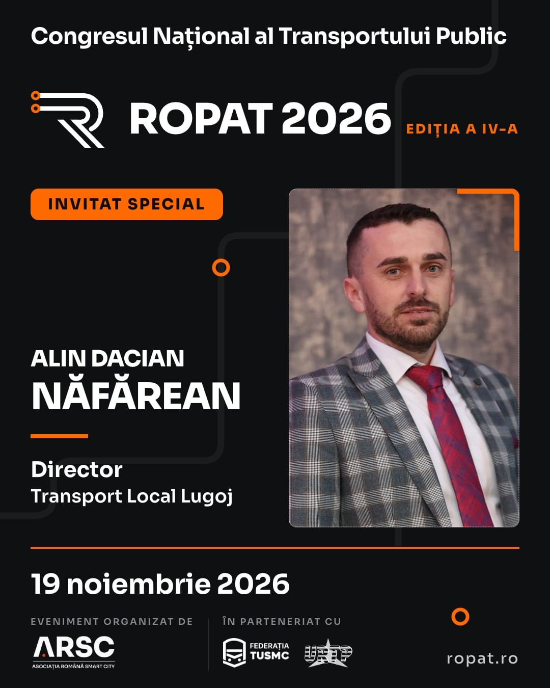 Alin Dacian Năfărean, Director Transport Local Lugoj, speaker confirmat la ROPAT 2026