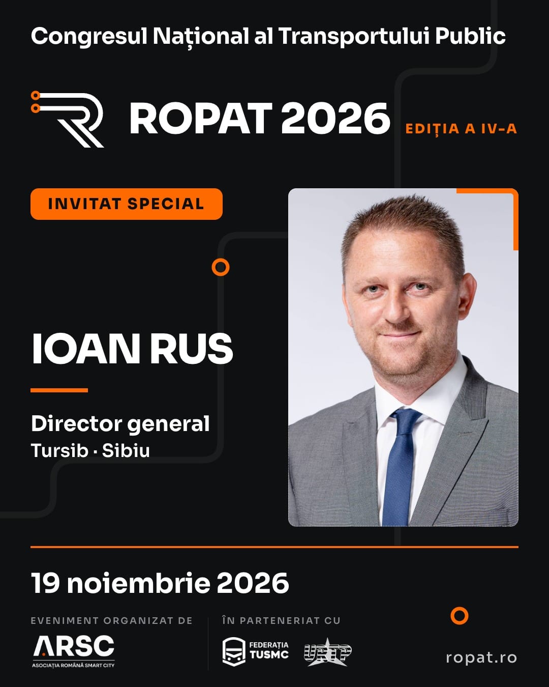 Ioan Rus, Director general Tursib Sibiu, speaker confirmat la ROPAT 2026